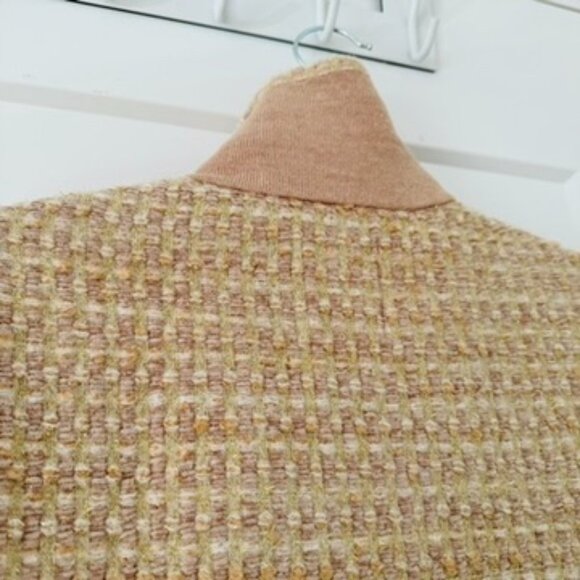 NWOT Sandro Paris Cream Tweed Jacket, Gold Hardware, XS - Picture 5 of 8